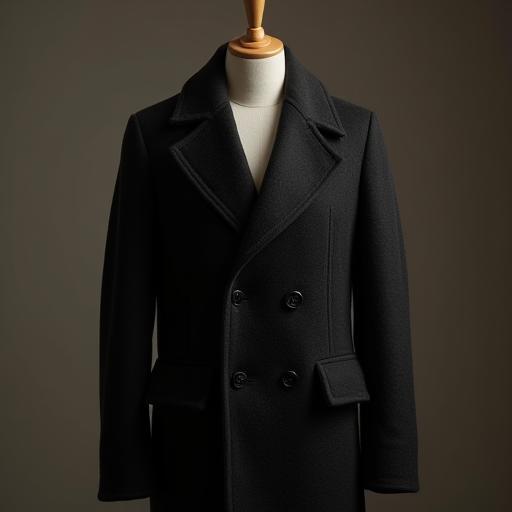 Charcoal grey recycled cashmere overcoat