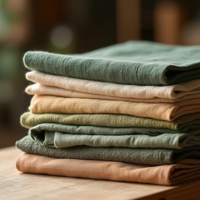Stack of sustainable fabrics used by Southern Tailor